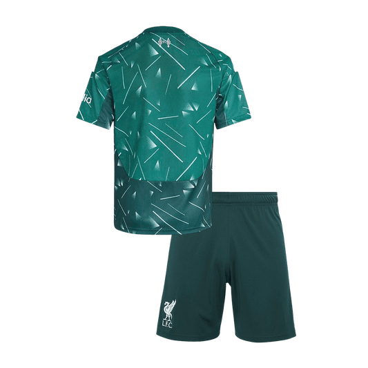 Back view of the kids' Liverpool 2026/27 kit