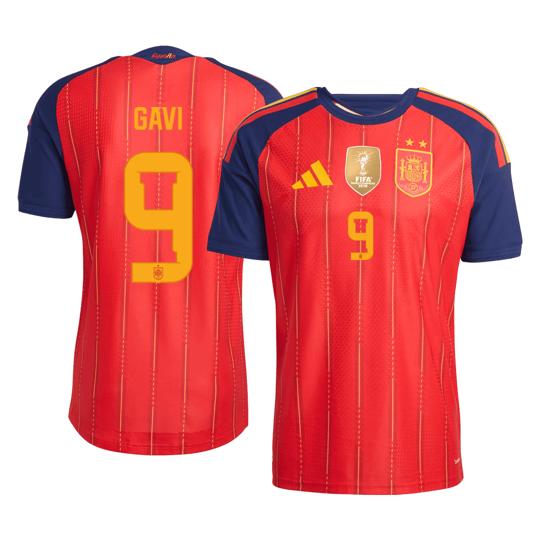 [Champion Edition] Spain World Cup Home Jersey 2026 - GAVI #9 (Player Version)
