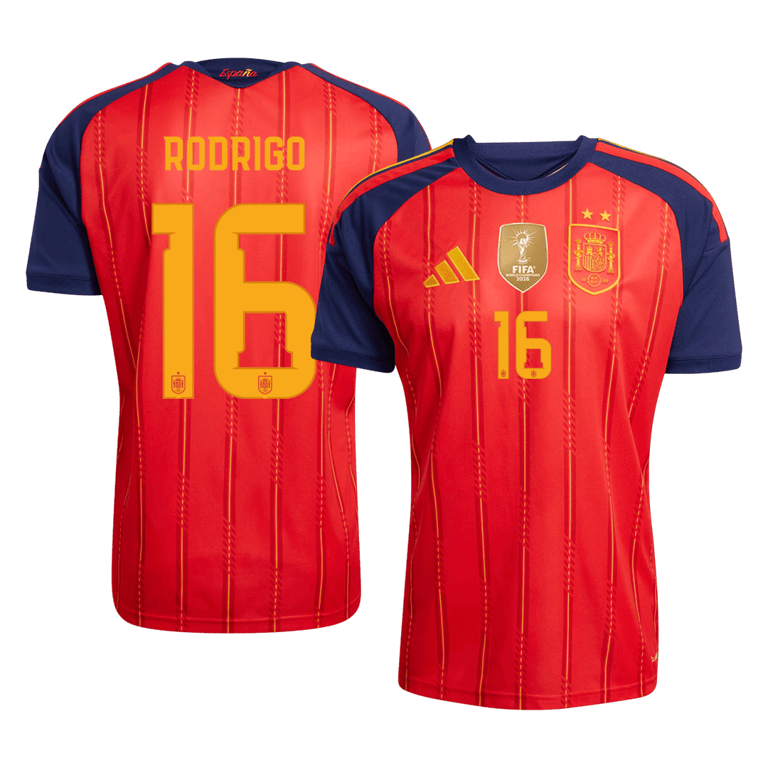 [Champion Edition] Spain World Cup Home Jersey 2026 - RODRIGO #16 (Player Version)