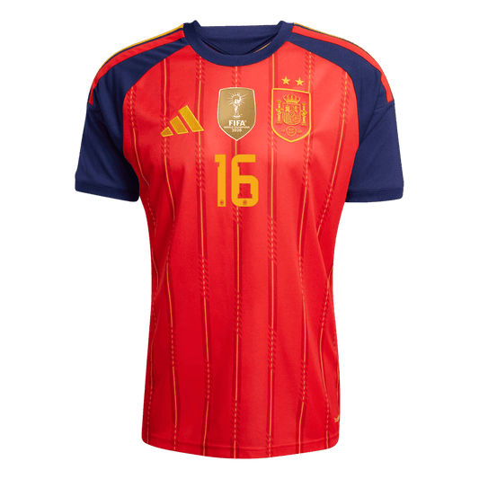 [Champion Edition] Spain World Cup Home Jersey 2026 - RODRIGO #16 (Player Version)