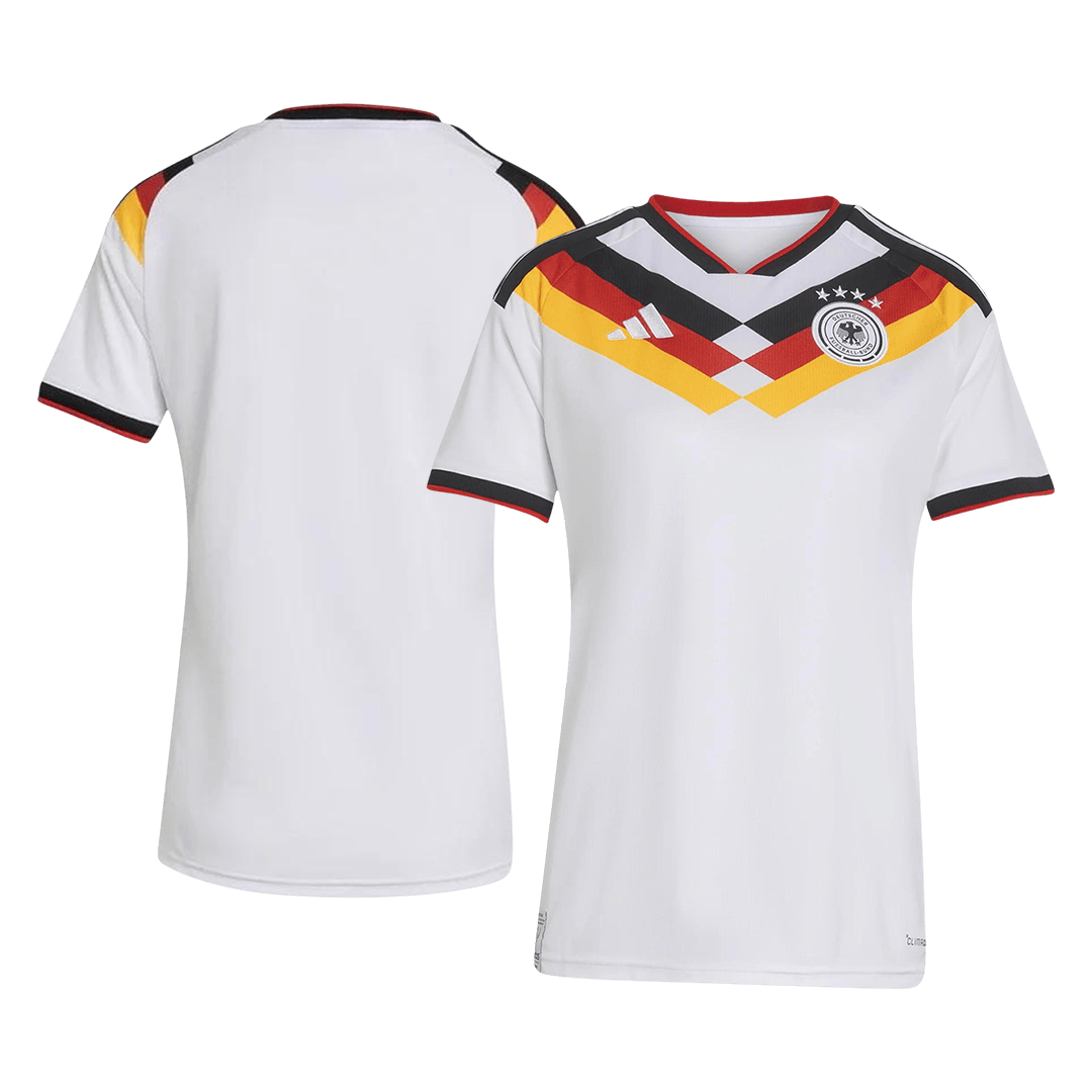 Front and back views of the women's Germany 2026 Home jersey